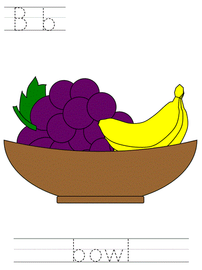 Printable print practice worksheet - Bb bowl