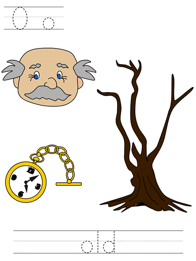 Printable print practice worksheet - Oo old