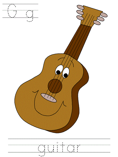 Printable print practice worksheet - Gg guitar