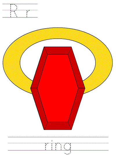 Printable print practice worksheet - Rr ring