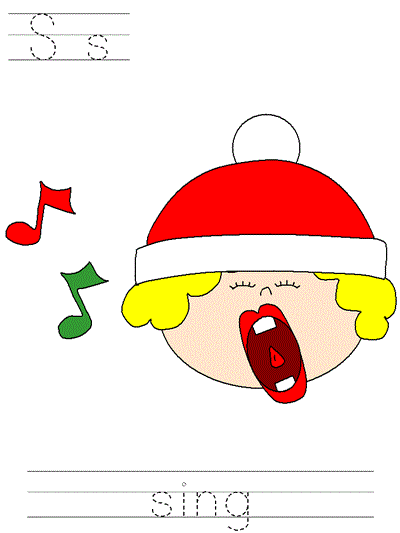 Printable print practice worksheet - Ss sing