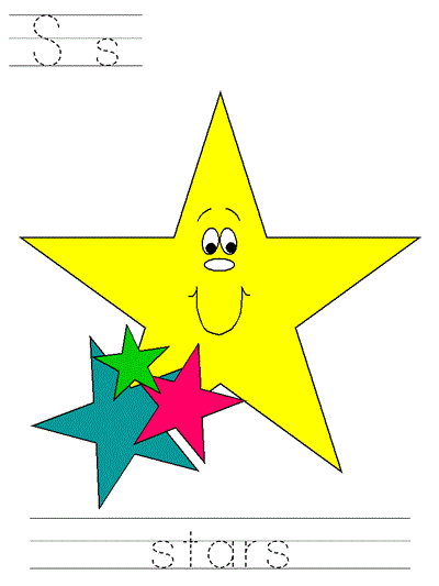 Printable print practice worksheet - Ss stars