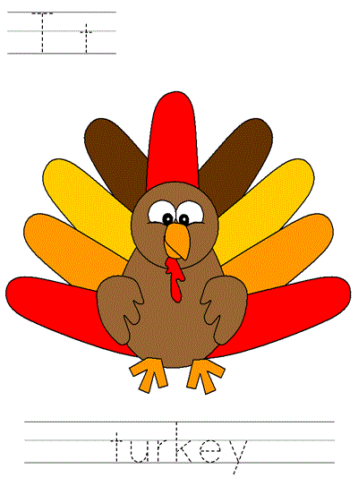 Printable print practice worksheet - Tt turkey