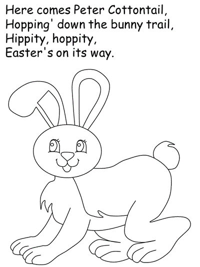 Coloring page - Children's Song with words - verse 1