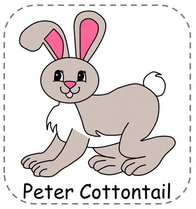 printable felt board characters for Here Comes Peter Cottontail