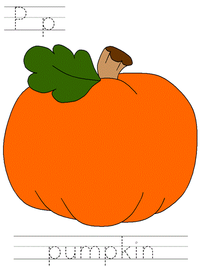 Printable print practice worksheet - Pp pumpkin