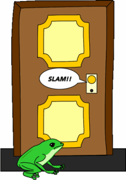 The Princess and the Frog: frog at door