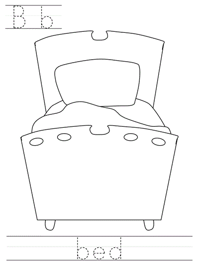 Printable print practice worksheet - Bb bed