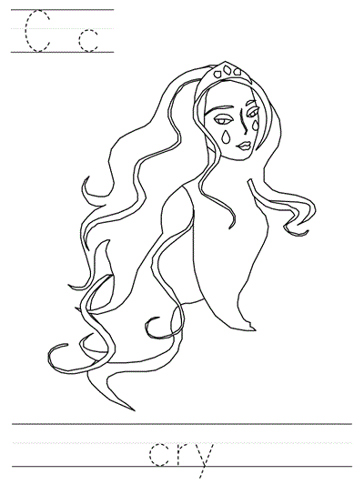 Printable print practice worksheet - Cc cry