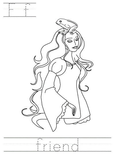 Printable print practice worksheet - Ff friend