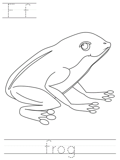 Printable print practice worksheet - Ff frog