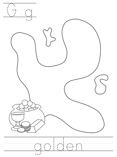 Printable print practice worksheet - Gg golden