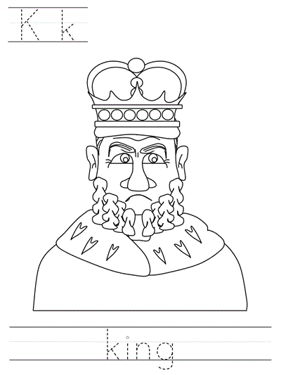 Printable print practice worksheet - Kk king