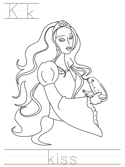 Printable print practice worksheet - Kk kiss