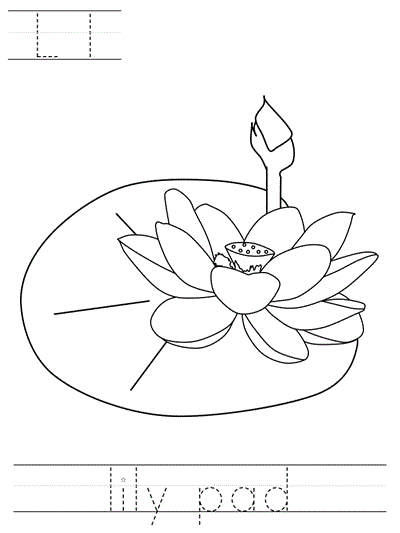 Printable print practice worksheet - Ll lily pad