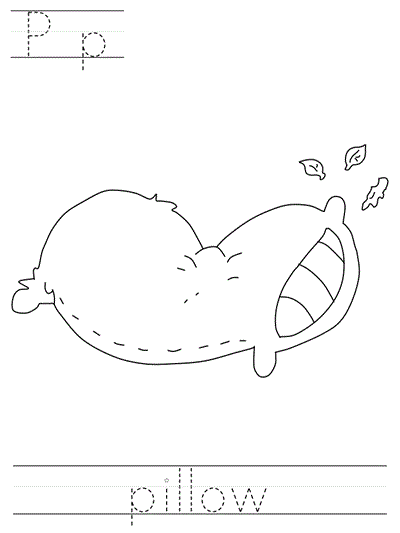 Printable print practice worksheet - Pp pillow