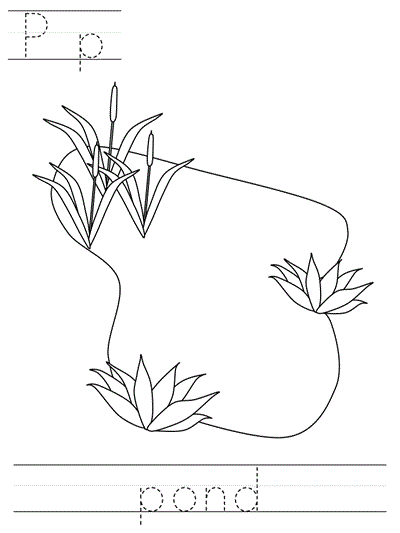 Printable print practice worksheet - Pp pond