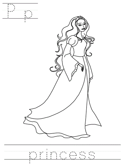 Printable print practice worksheet - Pp princess