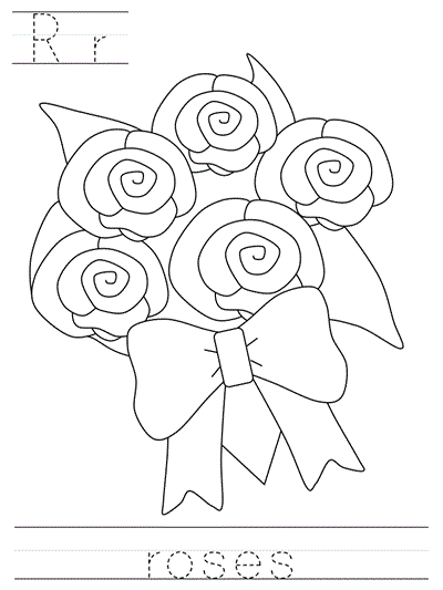 Printable print practice worksheet - Rr roses