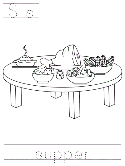 Printable print practice worksheet - Ss supper