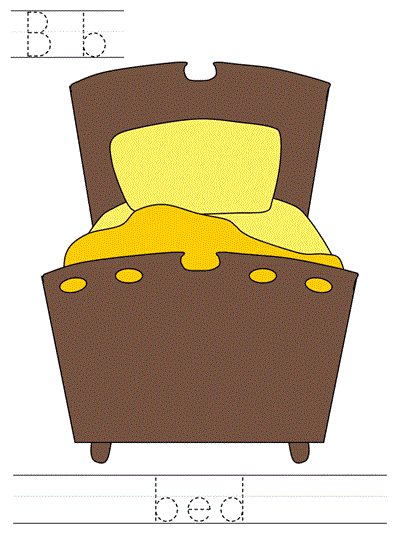 Printable print practice worksheet - Bb bed