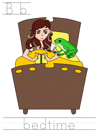 Printable print practice worksheet - Bb bedtime