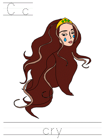 Printable print practice worksheet - Cc cry