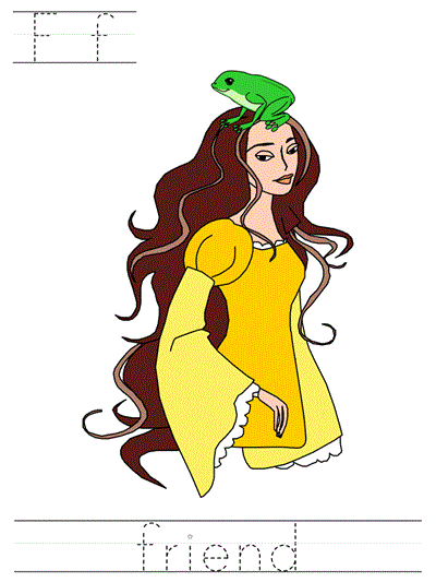 Printable print practice worksheet - Ff friend