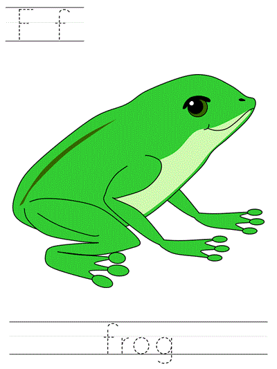 Printable print practice worksheet - Ff frog