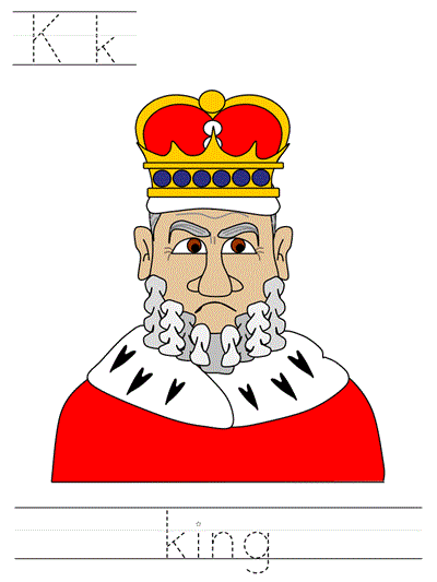 Printable print practice worksheet - Kk king