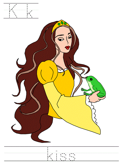 Printable print practice worksheet - Kk kiss