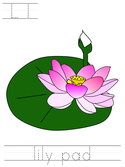 Printable print practice worksheet - Ll lily pad