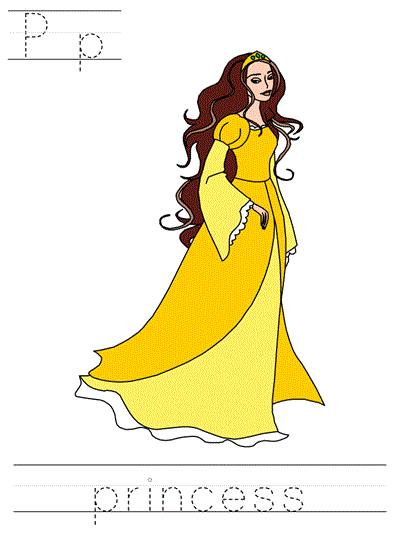 Printable print practice worksheet - Pp princess