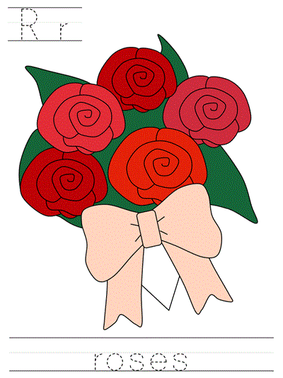 Printable print practice worksheet - Rr roses