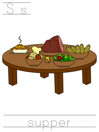 Printable print practice worksheet - Ss supper