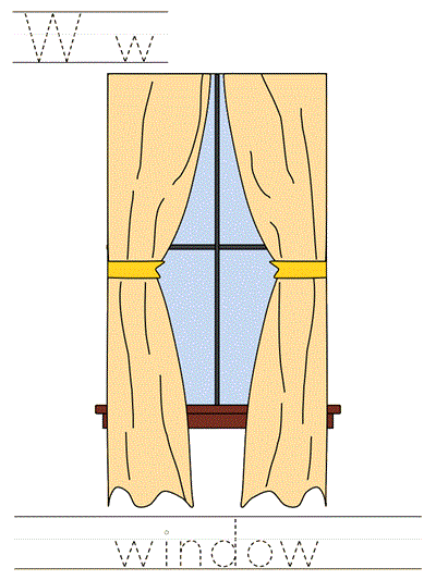 Printable print practice worksheet - Ww window