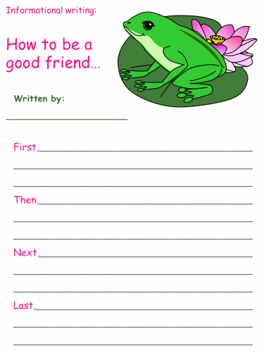 Printable Informational Writing Activities - The Princess and the Frog Theme