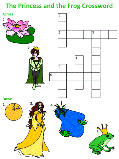 The Princess and the Frog Crossword Puzzles