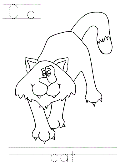 Learn to Print worksheet - Cc cat