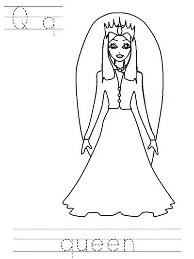 Learn to Print worksheet - Qq queen