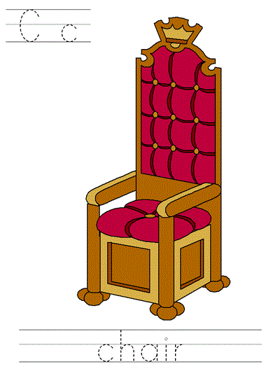 Learn to Print coloring page - Cc chair