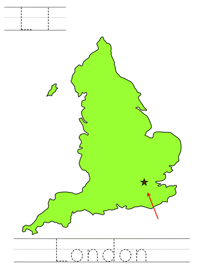 Learn to Print coloring page - Ll London