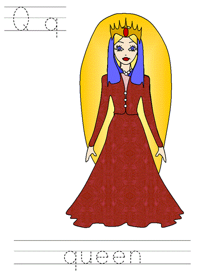 Learn to Print coloring page - Qq queen