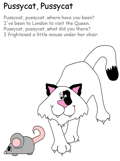 Printable poster - Pussycat with words