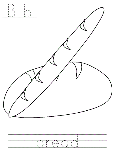 Learn to Print worksheet - Bb bread
