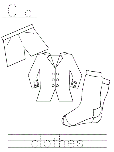 Learn to Print worksheet - Cc clothes