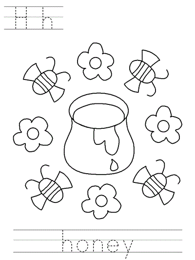 Learn to Print worksheet - Hh honey