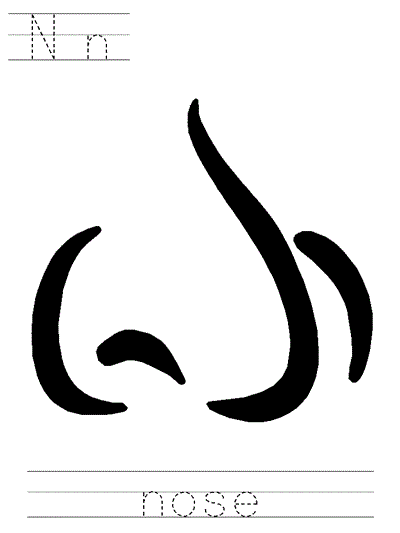 Learn to Print worksheet - Nn nose