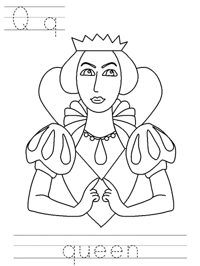 Learn to Print worksheet - Qq queen