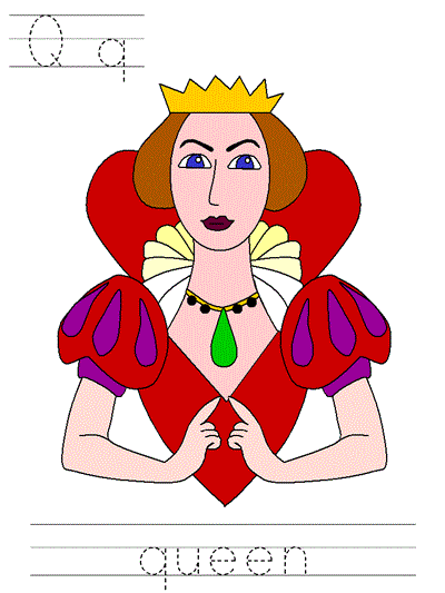 Learn to Print coloring page - Qq queen
